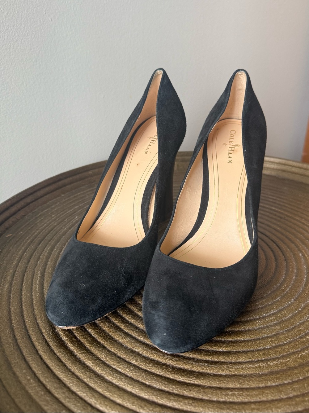 Cole Haan Black Suede Block Heel Pumps Size 9B